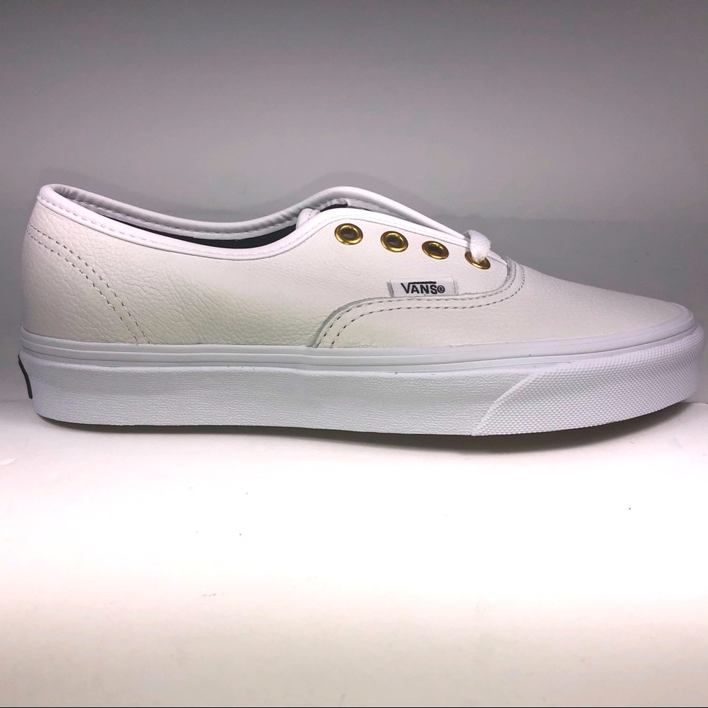 Vans Authentic Leather Low-Top Sneaker in White